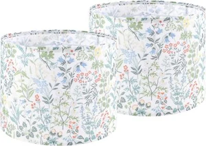 GO&SO Set of 2 Large Drum Lamp Shade 16" Top X 16" Bottom X 12" High,Linen La... - Picture 1 of 8
