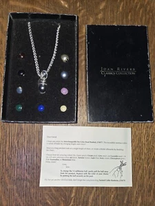 Vintage JOAN RIVERS Interchangeable Classic Pendant Silvertone Necklace 10 Beads - Picture 1 of 9