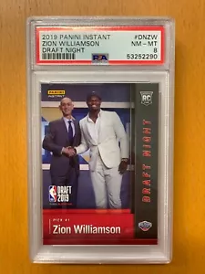 2019 PANINI INSTANT Zion Williamson #DNZW Draft Night Pelicans RC Rookie PSA 8 - Picture 1 of 1