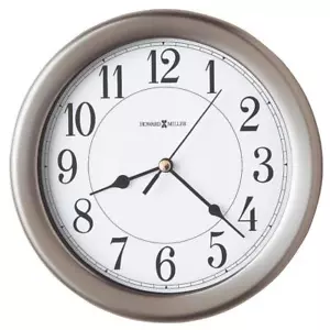 Howard Miller Wall Clock 8.5"x8.5"x1.5" White Analog Round Decorative Indoor - Picture 1 of 2