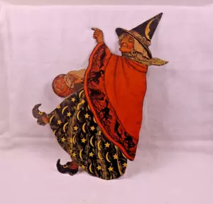 Vintage Large Rare 1940's Beistle Halloween Die Cast Witch Approx. 24"L - Picture 1 of 16