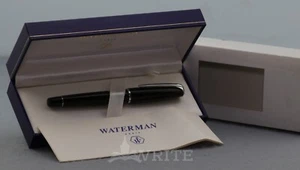 FOUNTAIN PEN WATERMAN CHARLESTON BLACK NIB F - Picture 1 of 8