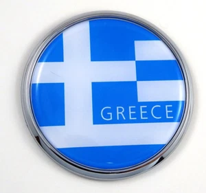Greece Greek Flag 2.75" Car Chrome Round Emblem Decal 3D badge - Imagen 1 de 6