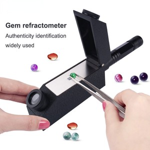 Gemstone Refractometer Jewelry LED Flashlight Diamond Detector Testing Tool