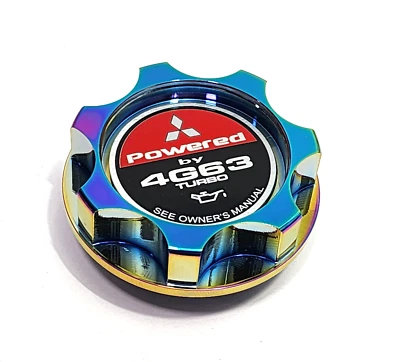 NEO CHROME BILLET CNC RACING ENGINE OIL FILLER CAP MITSUBISHI ECLIPSE EVO 4G63 - Image 1 of 4