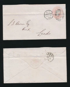 GB 1880 PEARSON HILL MACHINE CANCEL CODED PH on STATIONERY BROWN JANSON EMBOSSED - Picture 1 of 3