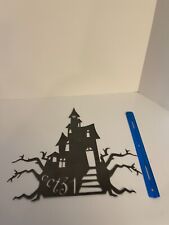 Haunted House  - Halloween Décor - Metal Wall Art -  Black Raw Finish