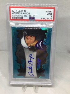 2017 Leaf Q Auto Blue 11/15 #MH1 Martina Hingis PSA 9 (2 in all grades)