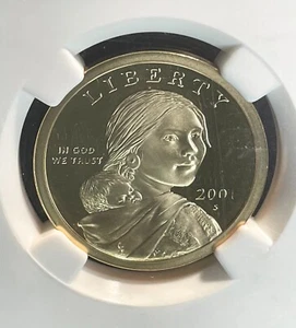 2001 S $1 Proof Sacagawea Native American Dollar NGC PF70 Ultra Cameo - Picture 1 of 9