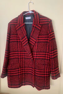 MNG WOMEN'S RED/BLACK BLAZER RN 115455 SIZE XL - Picture 1 of 8