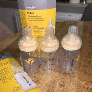 3 x Medela Calma Flasche Babyflasche Muttermilchsauger 150 ml Pumpset BPA Frei - Bild 1 von 7