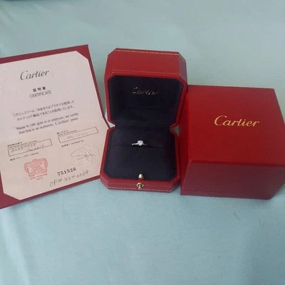 Anillo CARTIER Diamante Leyenda Corazón Diamante #49 Oro Blanco K18 Damas [Usado] Foto 1 de 4