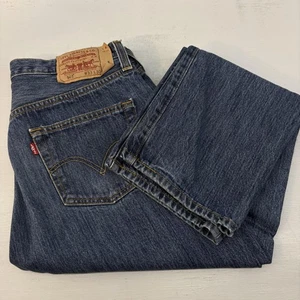 Levis 501 Jeans Herren 33 x 30 blau gerades Bein Knopfleiste Denim klassisch USA Symbol - Bild 1 von 13