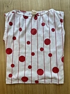 vintage 80's womens polka dot stripe SLEEVLESS TOP dream weaver BOAT NECK COLLAR - Picture 1 of 20