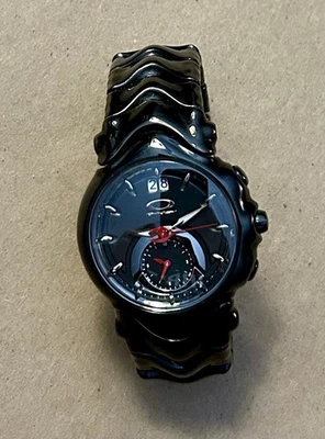 Reloj Oakley Judge Stealth negro acero inoxidable esfera sigilosa con batería nueva Foto 1 de 3