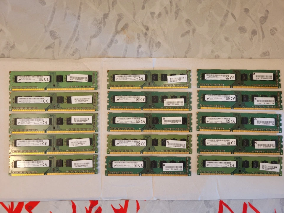 Lot of 15 - MICRON 8GB 2Rx8 PC3(L)-12800U-Desktop Memory - Image 1 of 1