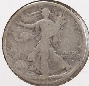 1916-D Walking Liberty Half Dollar Better Early Date - Picture 1 of 2