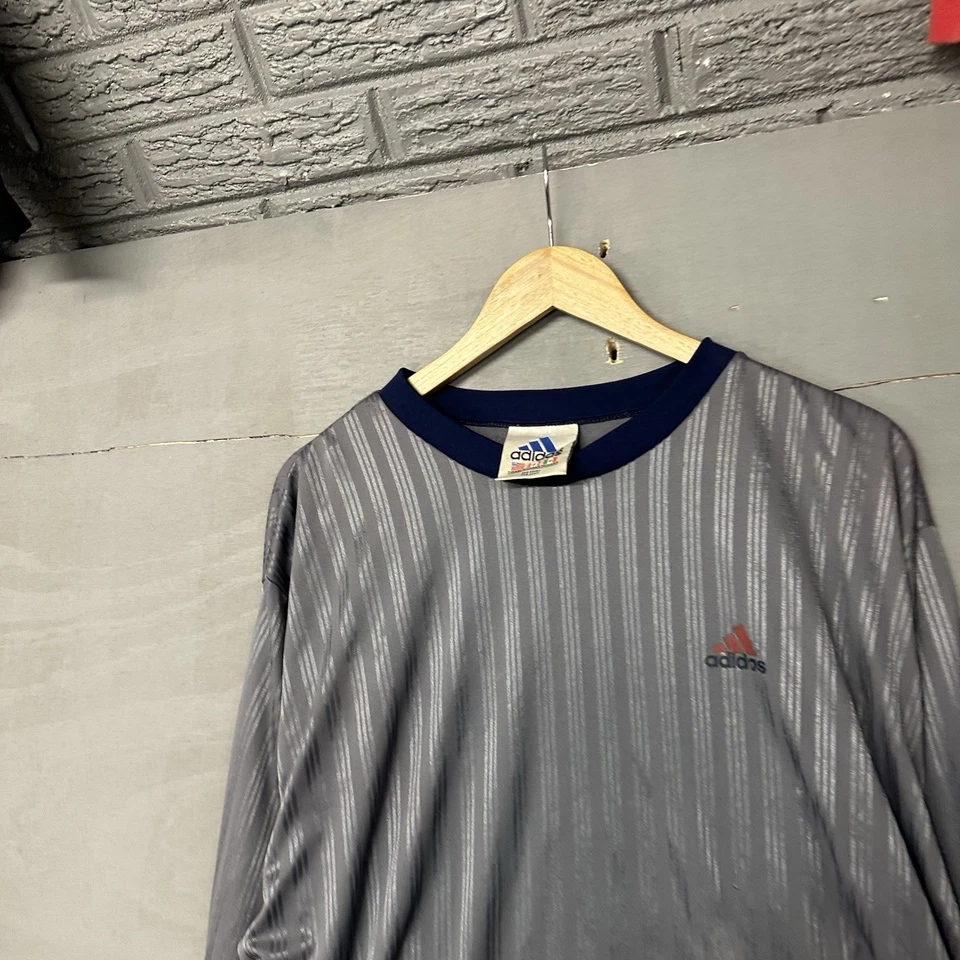 Camiseta de fútbol vintage Adidas para hombre 2XL XXL azul marrón poliéster fútbol* Foto 1 de 4