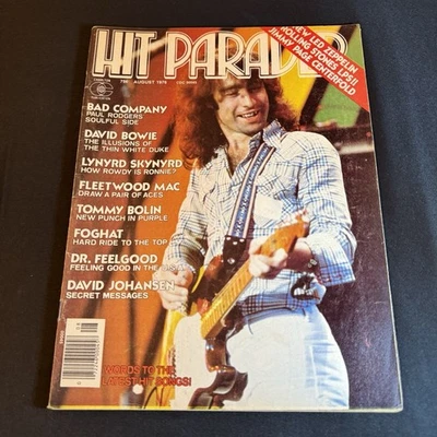 HIT PARADER Magazine August 1976 Bad Co Paul Rodgers Bowie Zeppelin Poster - Image 1 of 3