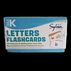 Sylvan Learning Letter Skills Flashcards Pre-K 240 Alphabet Cards New Sealed - Imagen 1 de 6