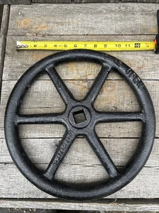 HAND WHEEL for Gate Valve 13.25” Diam, Square Hole .92 X 1.04”, Cast Iron 17 Lb - Picture 1 of 13