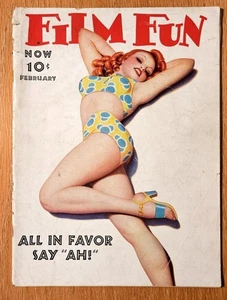 Film Fun Magazine February 1940 #610 Pin Up cover GD+ - Foto 1 di 6