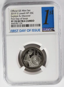 2019 S US Mint Set Lowell Quarter Explore and Discover FDOI NGC PF 70 Ultra Cam - Picture 1 of 3