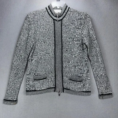 Suéter Vintage Chadwicks Para Mujer M Gris/Negro Cremallera Cárdigan Algodón Hecho en Japón Foto 1 de 4