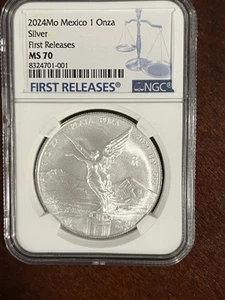 2024 Mexico Libertad 1 oz .999 Silver Coin - NGC MS70 FIRST Releases - Picture 1 of 9