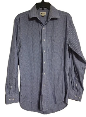Camisa de hombre Haggar ajustada azul a cuadros talla 15-15,5 34/35 Foto 1 de 4