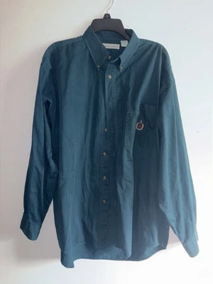 Bugle Boy Blue Navy Shirt Classic Vintage Button Down Long Sleeves Logo Men's XL - Image 1 of 4