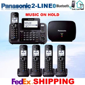 PANASONIC KX-TG9542B 2-LINE PHONE LINK2CELL MUSIC ON HOLD 5 CORDLESS 1 REPEATER - Picture 1 of 5