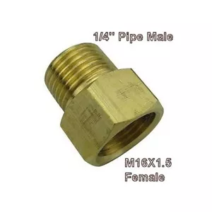 Pipe Fitting 1/4" BSP BSPT Male to Metric M16 M16X1.5 Female Adapter T-#96 - Picture 1 of 2