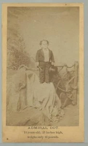 c1880 CIRCUS MIDGET Dwarf ADMIRAL DOT P.T. Barnum SIDESHOW Freak Show Circus - Picture 1 of 3