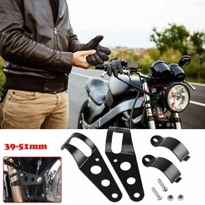 Motorcycle Headlight Bracket Fork Mount Bracket 39mm-51mm For Cafe Racer Rack - Picture 1 of 9