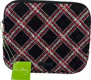 NEW Vera Bradley Black & Red Minsk Plaid 11” Tablet Sleeve - Picture 1 of 8