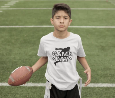 Camiseta de Día de Juego Juvenil Niño Jugador de Fútbol Regalo Juego Noche Camiseta Niños Niñas Foto 1 de 2