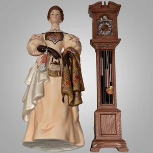 Avon 2000 Mrs. P.F.E. Albee Award Figurine Stands Beside Grandfather Clock - Picture 1 of 5