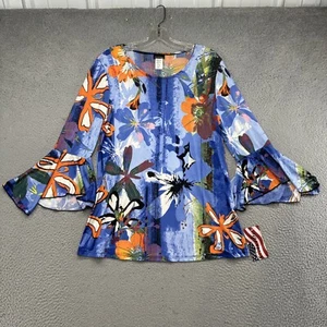 Caribe Women’s Colorful 3/4 Sleeve Art To Wear Shirt in Size Small USA Made NEW - Picture 1 of 11