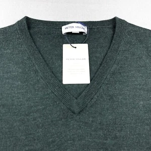Peter Millar Crown Wool Blend V Neck Pullover Sweater Vest Balsam Large $160 - Picture 1 of 6