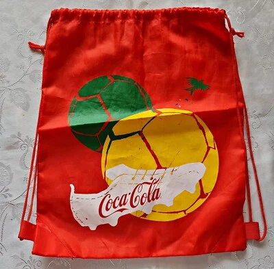 AUTHENTIC COCA COLA FIFA 2014 BRASIL WORLD CUP SOCCER RED BACKPACK BAG - Image 1 of 4