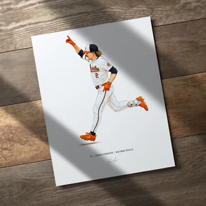 Gunnar Henderson Baltimore Orioles V2 Baseball 8x10 Print Poster Art Illustrated - Picture 1 of 9