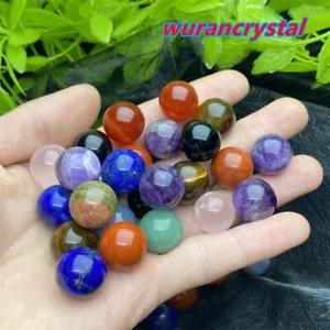 Mix 16mm Natural Gem Ball Crystal Healing Sphere point gift healing Decor 10pcs - Bild 1 von 12
