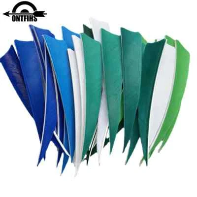 100Pcs 4INCH Shield Archery Arrow Feathers Fletches Hunting Accessories RW LW - Image 1 of 4