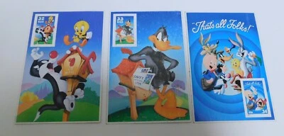 Mixed Bugs Bunny Cartoons Single Label Panel Cards 32-34 Cent First Class Stamps - Image 1 of 4