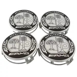 4x For Mercedes AMG Affalterbach Alloy Wheel Hub Centre Caps Emblem Badge 75 mm - Picture 1 of 6