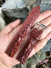 Genuine Alligator Crocodile Leather Wrist Watch Band Strap Brown 18mm 20mm 22mm