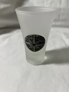 PRINCESS CRUISES Frosted Shot Glass With Pewter Emblem - Picture 1 of 7