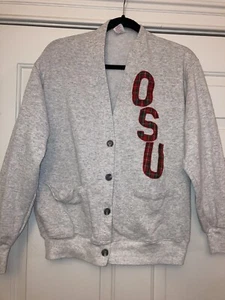 Ohio State University bestickter Damenpullover zum Knöpfen grau Small - Bild 1 von 5