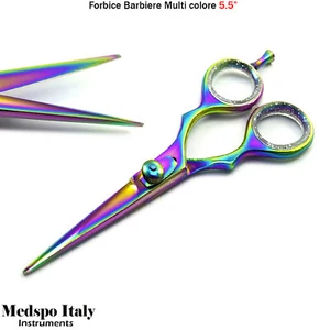 Professionale Salone Forbici da Barbiere Multicolore Lama del Rasoio Cesoie 5.5" - Foto 1 di 5